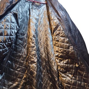 Vintage Irvine Park Mens Black Leather Jacket Parka Coat HM READ Measurements afbeelding 8