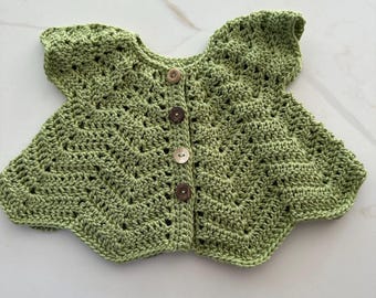 Ripple Baby Cardigan in green