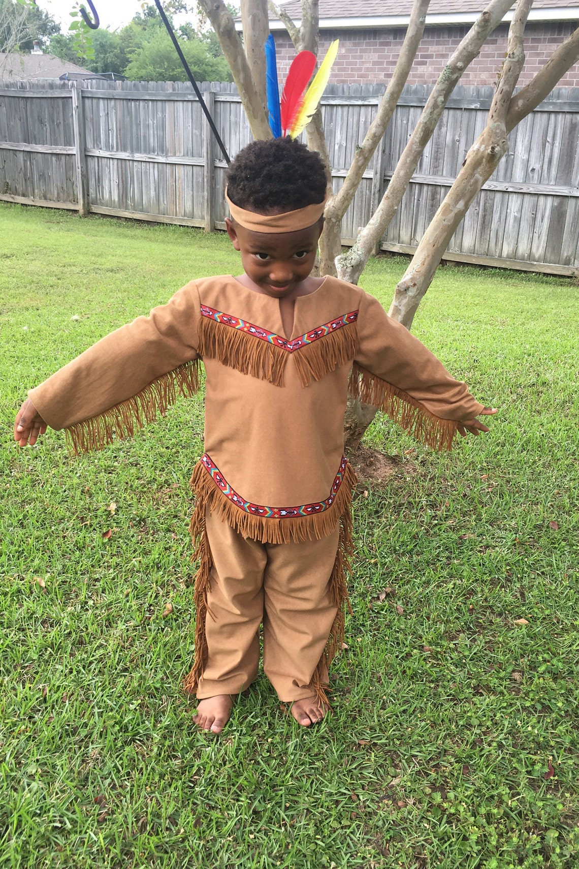 Boys Native American Inspired Costume / Sizes 2T Thru 8 / Etsy