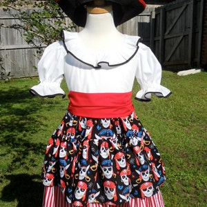 Girl's Pirate Costume / Dress Up / Size 2 thru 8 / Halloween / Pageant / Birthday image 6