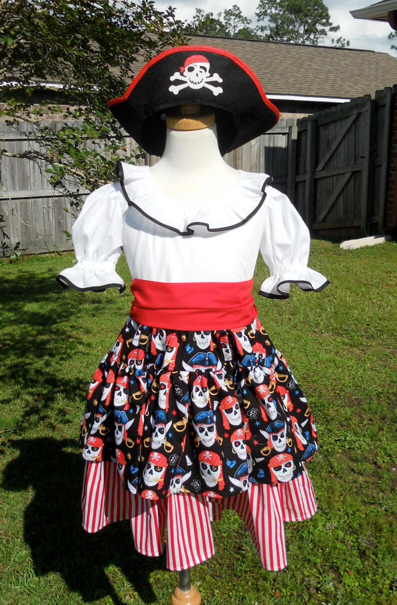 Girl's Pirate Costume / Dress Up / Size 2 thru 8 / Halloween / Pageant / Birthday image 6