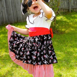 Girl's Pirate Costume / Dress Up / Size 2 thru 8 / Halloween / Pageant / Birthday image 3