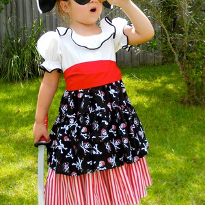 Girl's Pirate Costume / Dress Up / Size 2 thru 8 / Halloween / Pageant / Birthday image 2