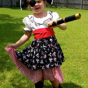 Girl's Pirate Costume / Dress Up / Size 2 thru 8 / Halloween / Pageant / Birthday image 1