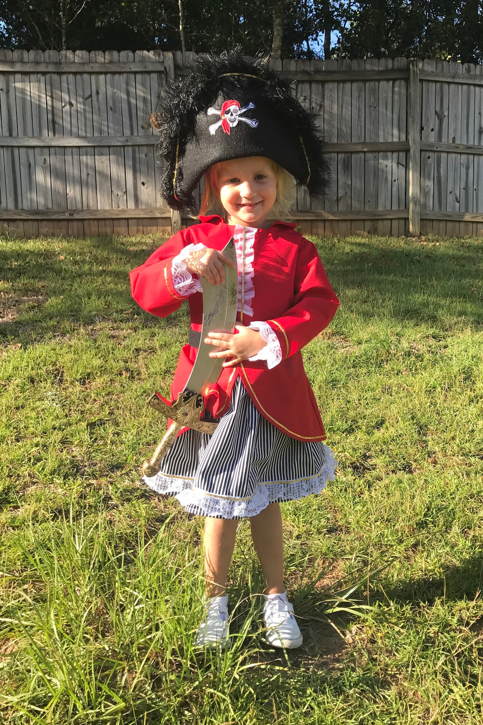 Girls Pirate Costume /toddler Sizes 1T 4T / Handmade/ Etsy