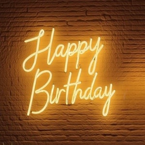 Happy Birthday Neon Sign: LED Party Decor, Wall Art