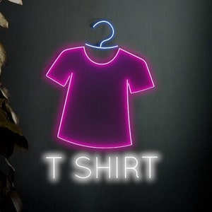 T Shirt Neon Sign, T Shirt Led Sign, Wardrobe Hanger Neon