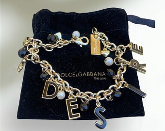 Vintage Dolce and Gabbana Gold Plated Signed Designer