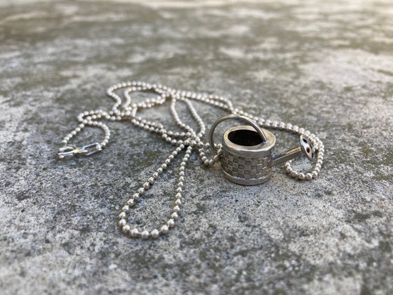 Vintage Sterling Silver Watering Can Neckalce - image 5