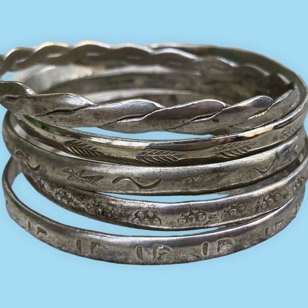 Vintage Sterling Silver MEXICAN Bangle Bracelets **Sold Individually**