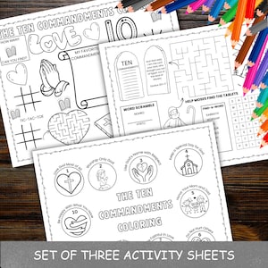 10 Gebote Aktivität Tischsets, Kinder Bibel Arbeitsblätter zum Ausmalen (PDF-Download)