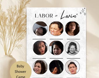 Funny Baby Shower Game: Labor or Lovin' Printable (2 sizes PDF Download)