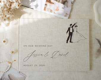 Custom Guest Book, Personalized Wedding Reception Guestbook, Photo Album Scrapbook, Engagement Signing Book, Wedding Keepsake, Gift For Wife