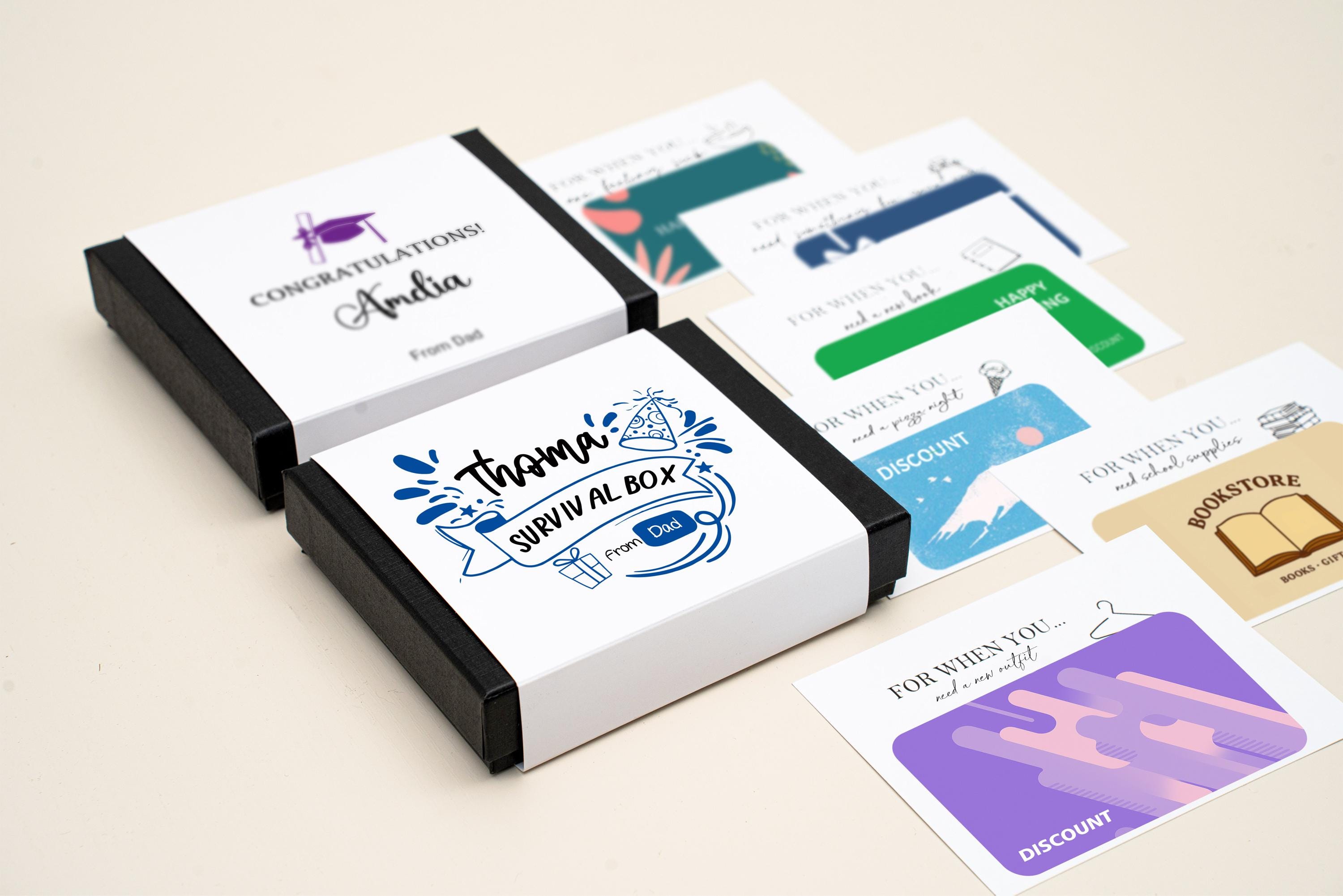 College Survival Box, College Gift Card Book, High School Graduation Gift, Custom Gift for College Students, Money Holder, Cash Holder