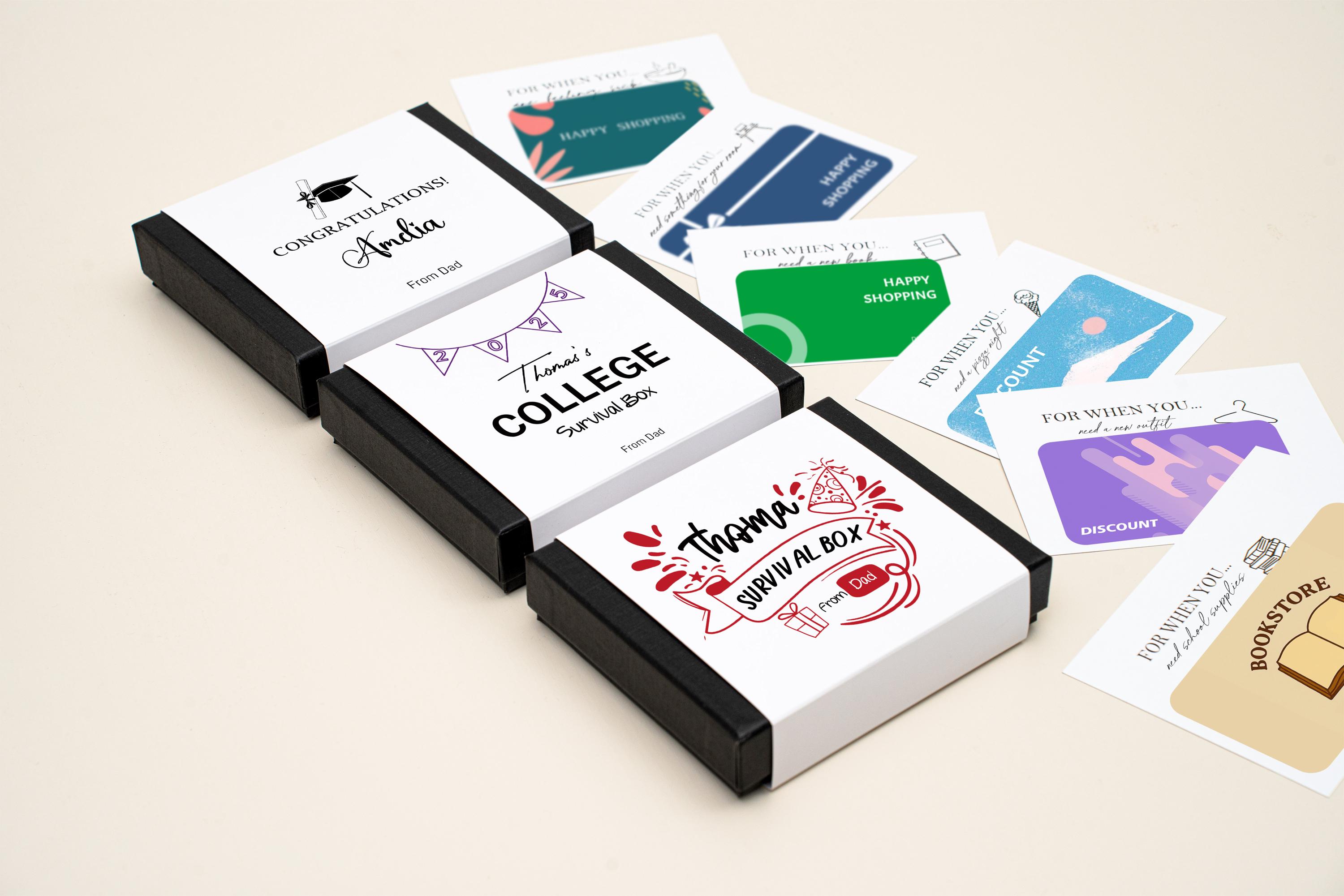 College Survival Box, College Gift Card Book, High School Graduation Gift, Custom Gift for College Students, Money Holder, Cash Holder