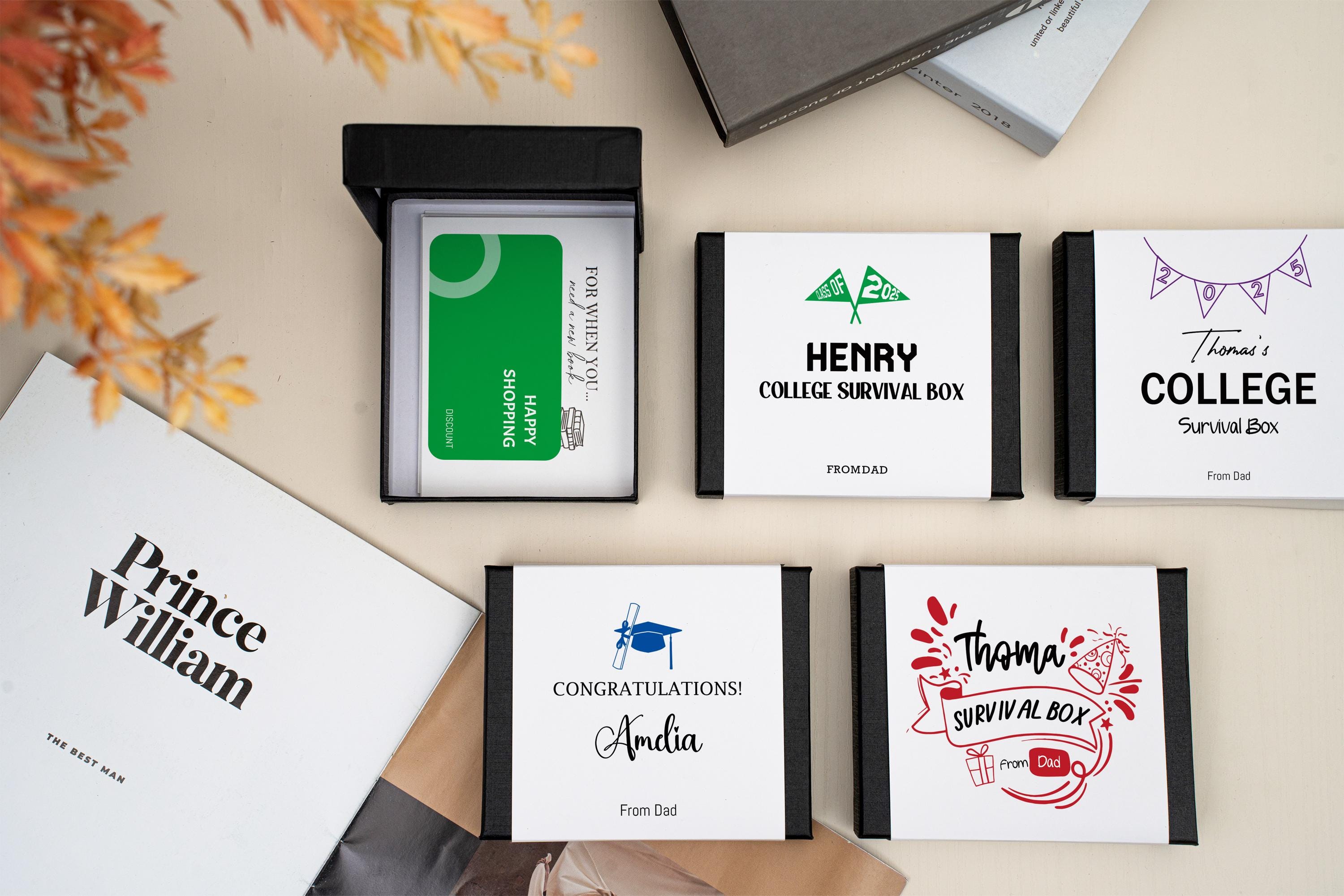 College Survival Box, College Gift Card Book, High School Graduation Gift, Custom Gift for College Students, Money Holder, Cash Holder