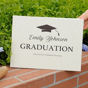 Custom Graduation Guest Book, Graduation Book, Graduate 2025, Graduate Keepsake, Class of 2025,  Graduation Gift, Gift for Her