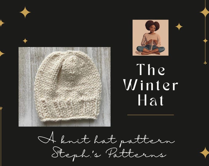 chunky knit hat pattern easy to knit chunky yarn required beginner pattern easy to follow learn to knit a winter hat all sizes included