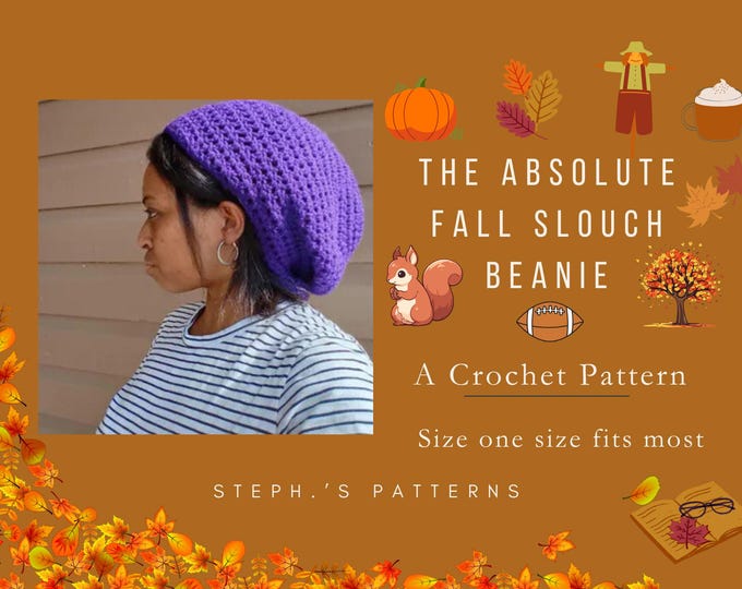 knit fall hat pattern big and slouchy easy to make beginner project perfect for fall or every day wear very warm easy read written pattern
