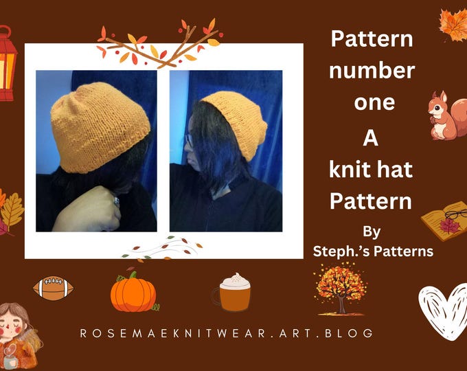 knit hat pattern baby and one size fits most slouchy and comfy easy to read written pattern instant download, two for one