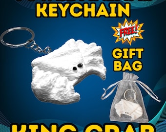 Towel Animal King Crab Keychain: 3D Printed Charm
