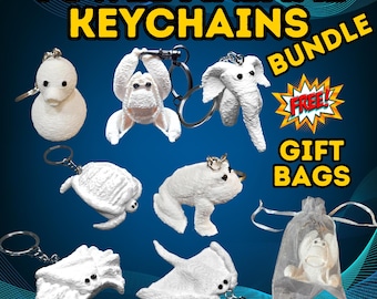 3D Printed Towel Animal Keychain Bundle: Cruise Souvenir Gift