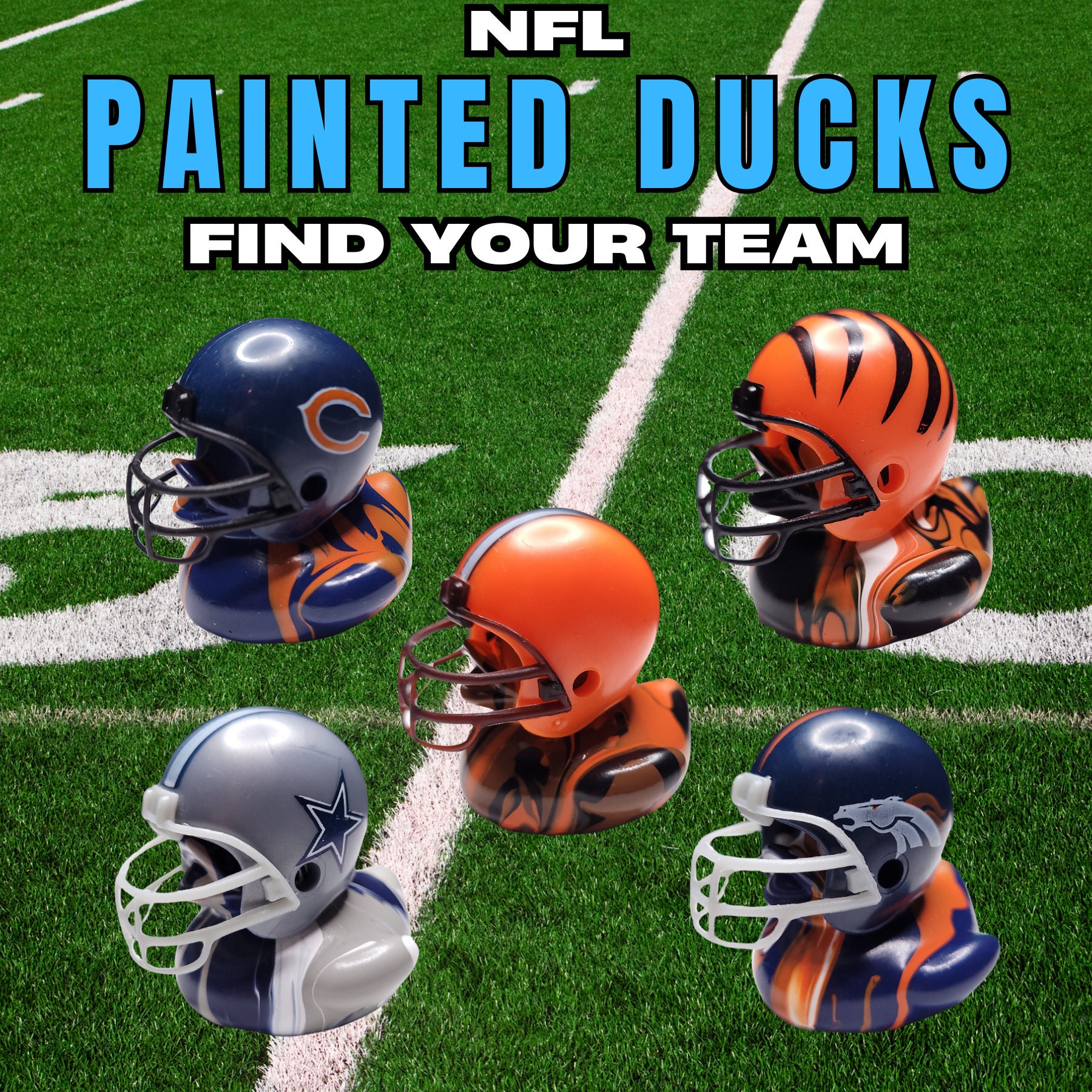 Handcrafted Football Painted Duck for Fans and Jeep Decor