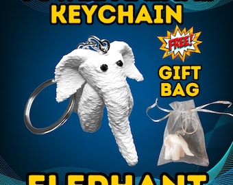 3D Printed Elephant Towel Animal Keychain: Cruise Gift