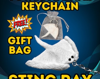 Towel Animal Stingray Keychain: 3D Printed Charm