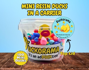 Mini Resin Ducks Bucket: 100 Count Party Favors Gift Exchange Set