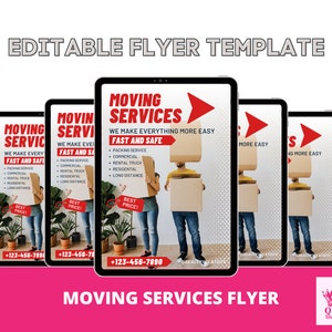 Moving Services Template, Canva Template, Moving Services Flyer