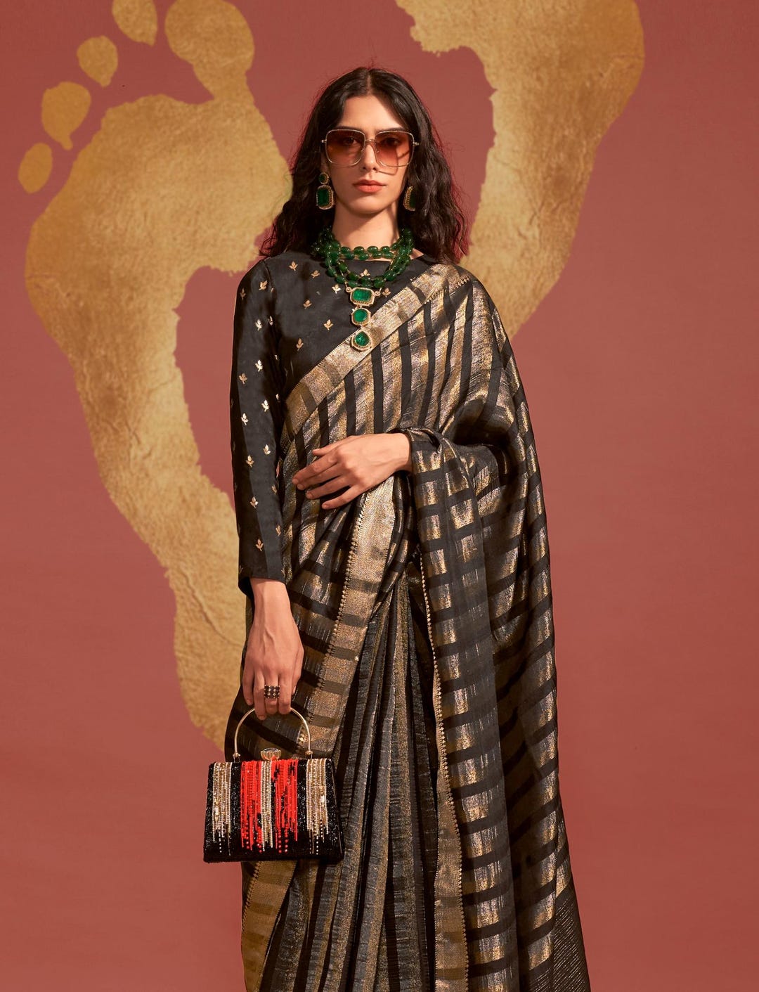 Ivory Banarasi Silk Readymade/Easy Saree