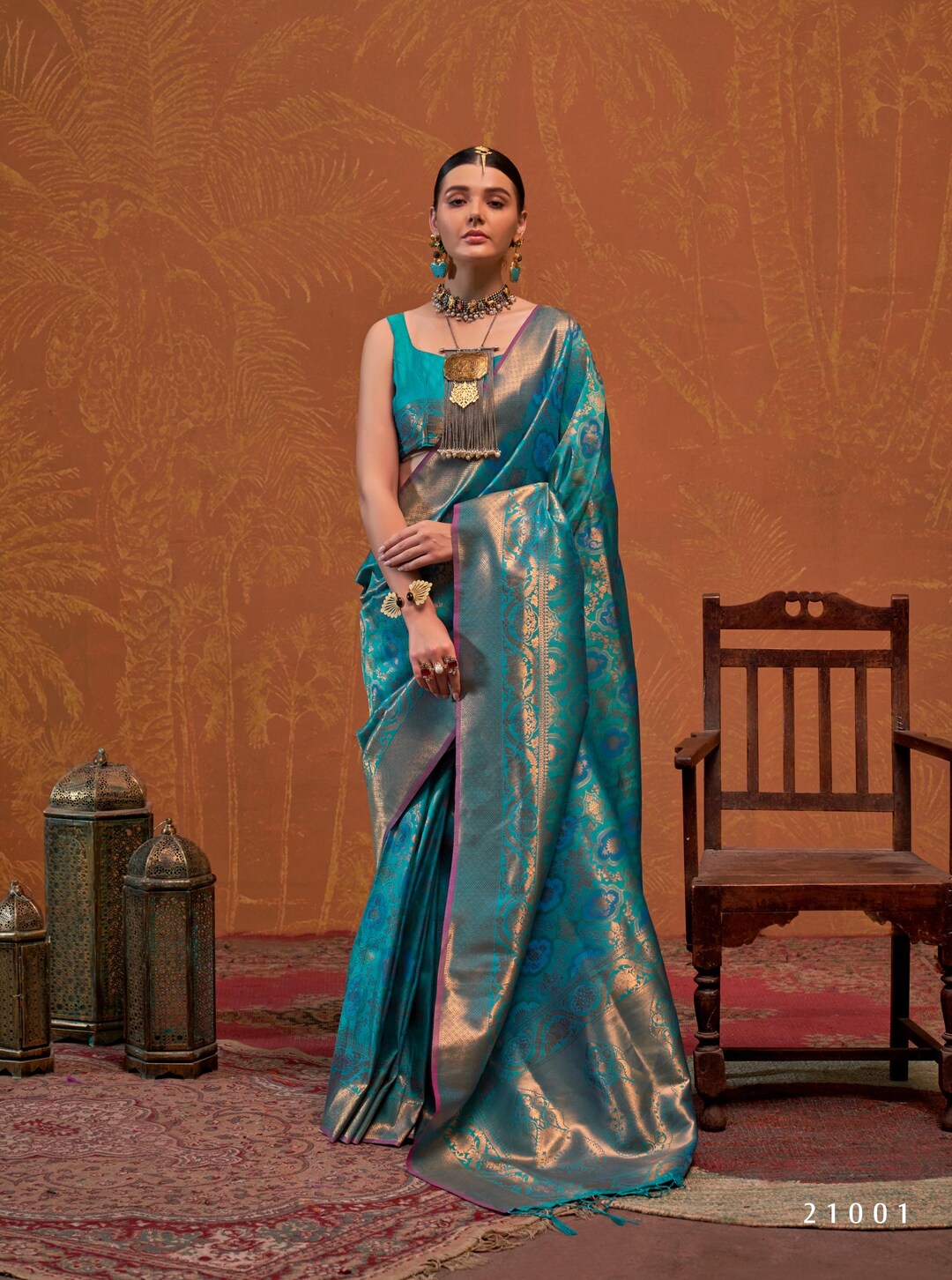 Fuschia Kanjivaram Silk Readymade/Easy Saree