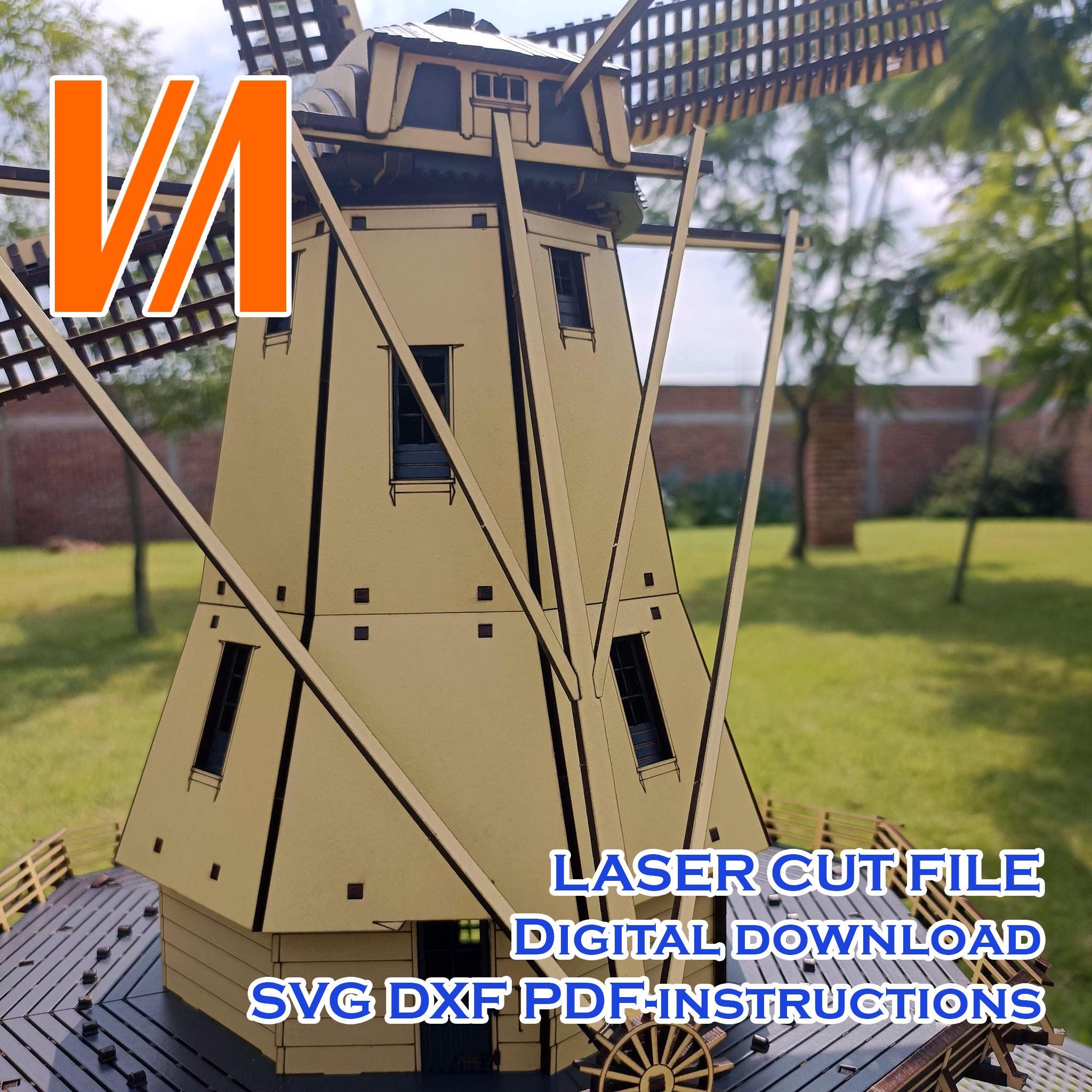 Dutch Windmill 1:50 Scale Laser Cut File (SVG DXF) - Etsy UK