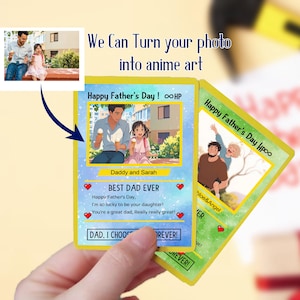 Vaderdagkaart, Custom Photo Art Card, Best Dad Wallet Card, Portemonnee-insteekkaart, gepersonaliseerd vaderdagcadeau van kind, Super Hero Dad-kaarten