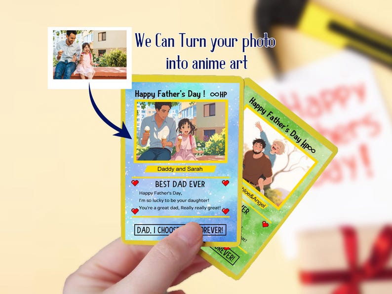 Carte Pokémon personnalisée fête des pères, cadeaux PokeDad, carte portefeuille en métal personnalisée pour papa, cadeau fête des pères pour papa, cadeau pour lui, cadeau fête des pères image 2