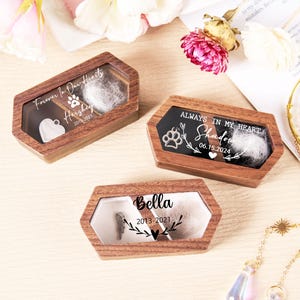 Wooden Pet Hair Memorial Box, Personalized Dog Hair Keepsake, Custom Dog Fur Memorial Box, Pet loss sympathy gift, Dog Cat Loss Gifts