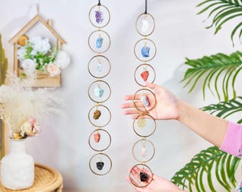 Cristal de 7 chakras suspendu, cadeau de pendaison de crémaillère, pierre de chakra suspendue, cadeaux de fête des mères, attrape-soleil pour fenêtre, attrape-soleil en cristal de guérison