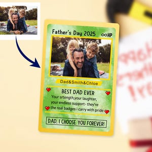 Carte Pokémon personnalisée fête des pères, cadeaux PokeDad, carte portefeuille en métal personnalisée pour papa, cadeau fête des pères pour papa, cadeau pour lui, cadeau fête des pères image 6