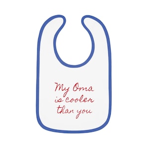 Baby Bib with Contrast Trim - Cute Gift for New Parents, Baby Shower, Grandparent&#39;s Day, Funny Bib for Infants, Cute Baby Apparel