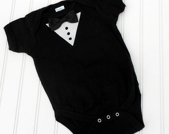 READY TO SHIP Great  Present or Cosplay birthday or shower gift bodysuit Formal Tuxedo with Bow tie sewn cotton applique