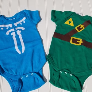 READY TO SHIP Super cadeau d'anniversaire cosplay ou cadeau de baby shower inspiré de Legend of Zelda, applique en coton cousue Link nouveau et ancien