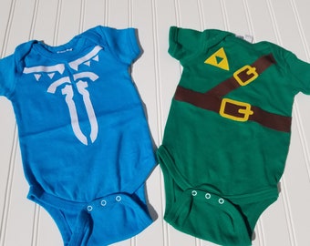 READY TO SHIP Great cosplay birthday Present or baby shower gift Inspired by Legend of Zelda, new & old Link sewn cotton applique