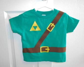 READY TO SHIP Great birthday Present or cosplay Legend of Zelda inspired t-shirt with sewn cotton applique