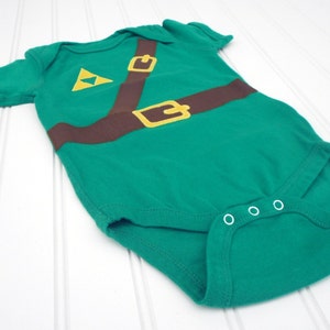 READY TO SHIP Great cosplay birthday Present or baby shower gift bodysuit Inspired by Legend of Zelda, Link sewn cotton applique zdjęcie 4