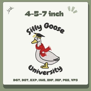 Diseños de bordado de la Universidad de Goose, diseño de bordado de Goose Tonto, diseños de bordado a máquina de Goose, descargas instantáneas de archivos de Goose Tonto