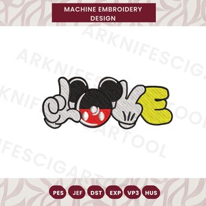 Mouse Hand Love Valentines embroidery designs, Love embroidery design, Mouse machine embroidery designs, Instant downloads file digital