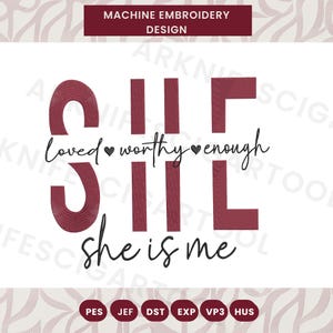 She is me embroidery designs, Psalm embroidery design, Christian machine embroidery designs, Instant downloads christian file embroidery