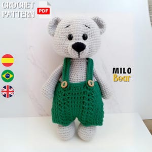 クマのかぎ針編みパターン、テディベアの編みぐるみ、自分で作る、DIY かぎ針編み動物パターン、簡単なかぎ針編み、デジタル製品、即時ダウンロード