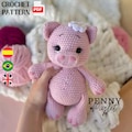 Pig Crochet Pattern, Piggy Amigurumi Pattern, Patterns for Beginners, Easy Crochet Pattern, Crochet Pigs, Amigurumi tutorial PDF in English
